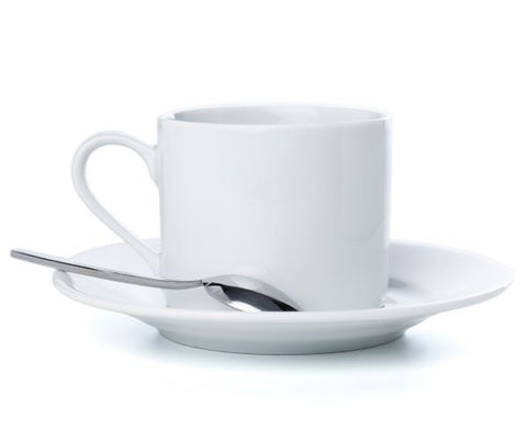 Espresso cups including saucers, spoons